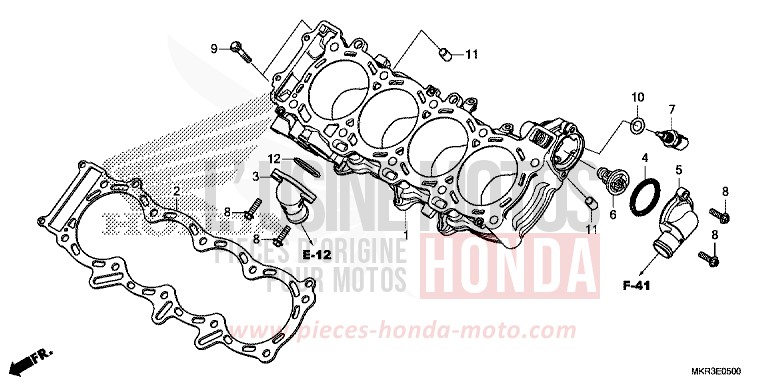 CYLINDRE de CBR1000RR "Fireblade" MAT PEARL MORION BLACK (NHC33) de 2020